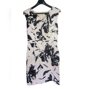 Ellen Tracy Sleeveless Floral Sheath Dress Size 8 event dressy cocktail date